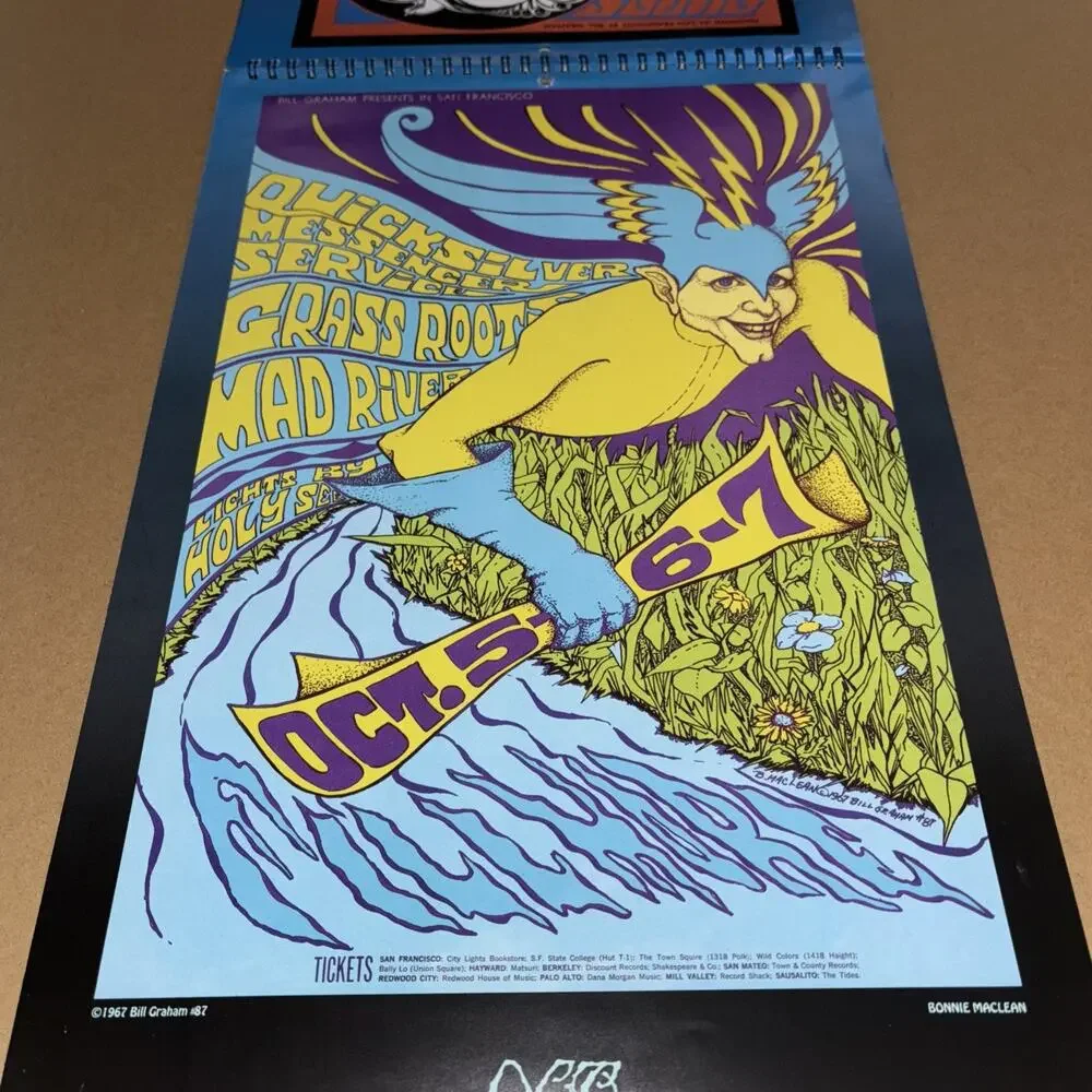 Vintage 1993 Fillmore Posters Calendar Excellent Condition